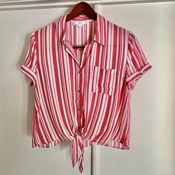 Hippie Rose Striped Tie Button Down - Picture 6 of 6